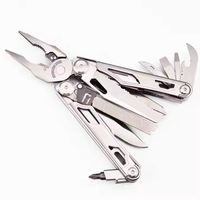 Alicates Tácticos de Supervivencia 15 en 1 de Acero Inoxidable Plateado para Exteriores, Grado Industrial DIY, Multifunción, Fáciles de Transportar, OEM