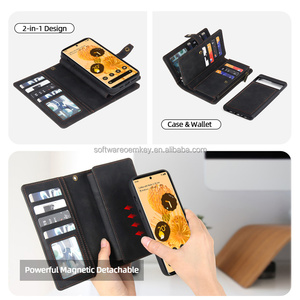 Mạnh mẽ từ có thể tháo rời trở lại Bìa retro dây kéo thẻ chống sốc khe cắm Ví da trường hợp đối với Google Pixel 6 6A 7 Pro - Product Image 3