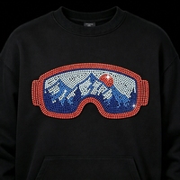 Motif thermocollant en strass pour masque de ski de montagne, souple et durable, pour la décoration de vêtements, chaussures et chapeaux