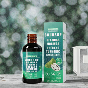 Gouttes liquides orales de corossol amer, algues marines, <span class=keywords><strong>moringa</strong></span>, curcuma, huile de nigelle, origan, ashwagandha, complément alimentaire pour le soutien immunitaire - Product Image 3