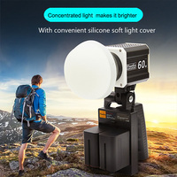 Lumière vidéo LED portable bicolore, 60W, pour caméra, studio, photographie, lumière de prise de vue extérieure COB