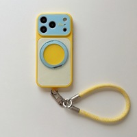 Nouvelle coque de téléphone magnétique rotative color-block pour iPhone 17 Pro Max 18 16 15 avec support rotatif à 360 degrés