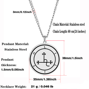 Pendentif Collier en Acier Inoxydable - Sceau de Lilith, Charme de la Déesse Nocturne, Sceau de Salomon, Amulette Sacrée de la Kabbale, Talisman Goetia - Product Image 5