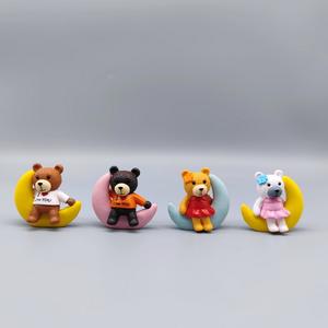 Oso sentado <span class=keywords><strong>en</strong></span> la Luna decoración del hogar Mini artesanías de resina DIY accesorios de mesa de coche pequeño adorno - Product Image 6