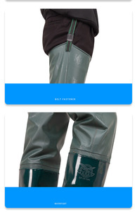 Pantalon mi-eau vert et <span class=keywords><strong>bottes</strong></span> <span class=keywords><strong>de</strong></span> pluie antidérapantes Pantalon <span class=keywords><strong>de</strong></span> pataugeoire imperméable aux genoux pour la <span class=keywords><strong>pêche</strong></span> et la plantation - Product Image 3