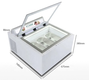 Gabinete de exhibición de helados y yogur de escritorio de puerta abierta de autoservicio Refrigerador enfriador de corte grueso para aplicación de pasteles - Product Image 2
