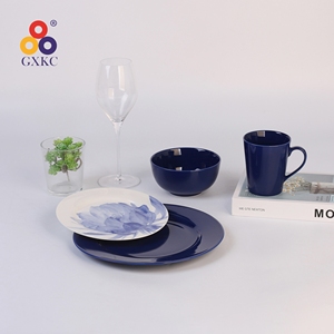 Sanhuan Bộ đồ ăn Màu Xanh Hoàng gia men với in ấn kỹ thuật số thiết kế nóng bán sứ Tea Set <span class=keywords><strong>Mug</strong></span> 370cc - Product Image 3