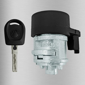 For Volkswagen B5 Ignition <b>Lock</b> Cylinder DZ099D2 1 <b>Key</b> Black Plastic Copper Zinc Alloy - Product Image 3