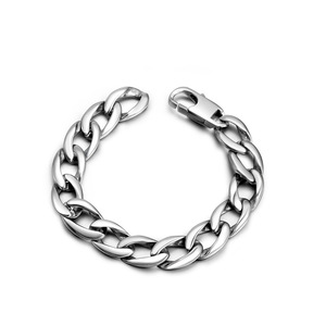 Pulsera de cadena estilo punk europeo americano, plata tibetana, 21 cm de longitud, joyería de moda para hombre CE160 - Product Image 1