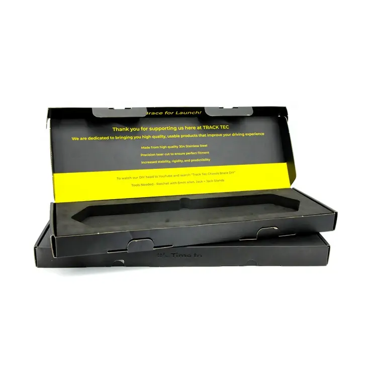 Siyah kağıt özel boyutta Logo kozmetik ambalaj oluklu kağıt hediye kutusu posta gönderim kutusu EVA insert ile