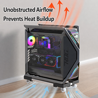 Support de CPU mobile réglable pour PC, socle de châssis d'ordinateur de type sol rétractable avec hauteur réglable pour un refroidissement optimal