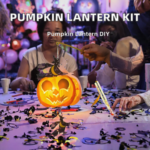 Kit de lanternes citrouilles en papier DIY pour enfants Halloween, lampe LED portable pour décoration maison, bar, fête, fournitures de festival personnalisées, vente en gros - Product Image 2