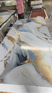 Không thấm nước màu trắng và màu đen đá cẩm thạch màu <span class=keywords><strong>PVC</strong></span> tường Bảng điều chỉnh tấm đá cẩm thạch cho tường - Product Image 3