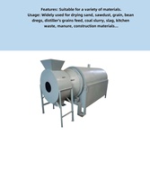 Sécheuse à tambour rotatif automatique à chauffage à l'huile avec composants de base à engrenages, capacité de 90 kg pour le séchage des noix, des céréales, des haricots, du riz, du maïs