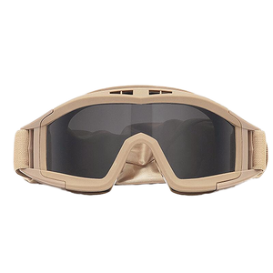 <span class=keywords><strong>Gafas</strong></span> Tácticas con Marco Color Bronceado, Lentes Ahumadas, Acolchado de Espuma, Ranuras de Ventilación, Correa Elástica y Diseño Envolvente para Airsoft, Uso Diario al Aire Libre - Product Image 1