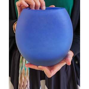 Jarrón de Flores de Ópalo Azul Soplado a Mano Barovier Toso 0g, Diseño Moderno de Lujo para Hoteles, Restaurantes y Bodas - Product Image 2