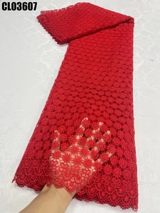 Nigérian Guipure <span class=keywords><strong>dentelle</strong></span> tissu cordon <span class=keywords><strong>dentelle</strong></span> avec pierres broderie tissu Aso Ebi <span class=keywords><strong>robe</strong></span> pour fête blanc tissu mariage - Product Image 3