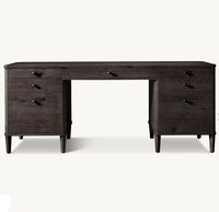 Bureau Delphina en chêne américain massif, style contemporain français, avec tiroir, assemblé, pour bureau et domicile