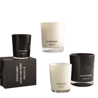 Bougie en cire de soja entièrement naturelle de qualité supérieure, hautement parfumée pour la décoration de la maison, pot en verre noir et blanc avec boîte cadeau pour Thanksgiving