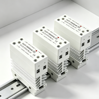 Relais à semi-conducteurs SSR mince monophasé à montage sur rail DIN avec dissipateur thermique 10A 25A 40A 50A 60A 80A Relais industriel