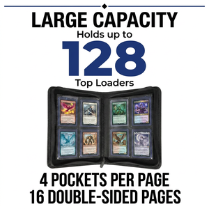 Carpeta Personalizada de 4 Bolsillos con Asa de Transporte y Ventana de Exhibición, Álbum de Cartas TCG de Cuero PU para Pokémon, MTG, <span class=keywords><strong>Yugioh</strong></span> - Product Image 5