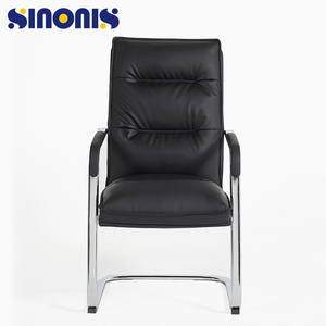 Chaise de bureau de direction moderne Sinonis en cuir synthétique et maille ergonomiques avec cadre en métal pour la maison ou l'école - Product Image 1