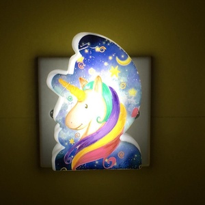 W089 4SMD Mini Lámpara Nocturna LED con Enchufe, Diseño de Luna y Estrella, Unicornio, Luz Blanca Cálida, para Habitación, Regalo Adorable para Bebés - Product Image 3