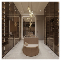 Armoire îlot moderne et minimaliste pour dressing, meuble de rangement en bois massif avec tiroirs et vitrine à bijoux pour chambres à coucher
