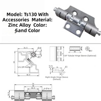 Charnière HNWA TS130 en alliage de zinc couleur sable pour boîtier industriel, charnières de porte dissimulées, charnières soudées de type Rittal