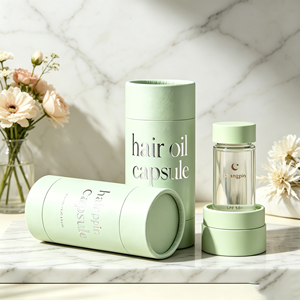 Emballage en tube de papier cylindrique rond personnalisé de haute qualité pour capsules d'huile capillaire premium, vente en gros - Product Image 3