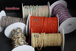 Plein diamant 4mm 6 rangées strass cordon de serrage plusieurs couleurs Flatback Style sweat sangles sac et vêtement lacets - Product Image 4