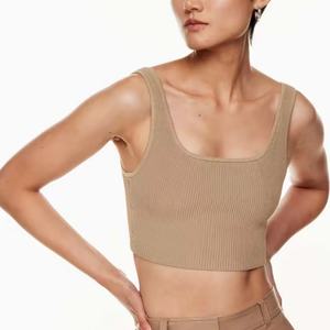 Fournisseur de vêtements de sport pour femmes, logo personnalisé, débardeur de sport, vêtements de fitness, vêtements de yoga, débardeur court tendance, débardeur sans manches sans couture - Product Image 5