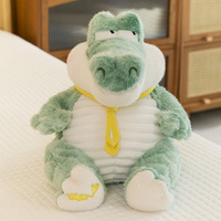 Boneka Plush Buaya Super Lembut Ukuran Besar Baru, Bantal Dinosaurus Kartun Kreatif, Boneka Isi Kapas PP, Hadiah Mainan untuk Anak-Anak
