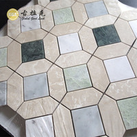 Carreau de mosaïque en marbre naturel en forme de losange de couleur mélangée de haute qualité pour mur sol dosseret chambres maison hôtel décor extérieur