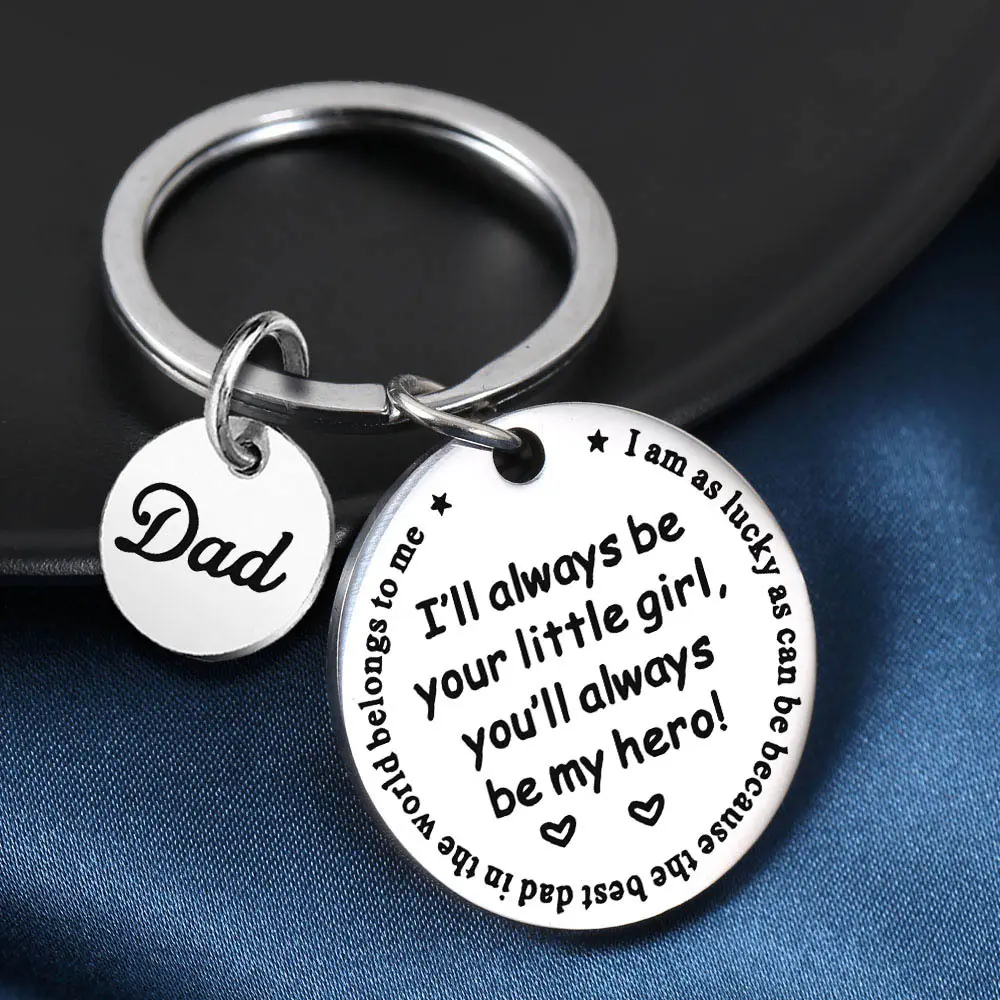 Father's Day Stainless Steel Family Dad Mom Papa Nana Grandpa Grandma Keychain Key Rings Mother's Day Birthday Gift Key Chain