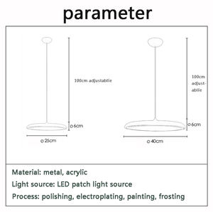 โมเดิร์นเดนมาร์กการออกแบบที่เรียบง่ายโคมระย้าจี้บาร์แสงรอบตกแต่งบุคลิกภาพสร้างสรรค์นำแสงจี้เดียว - Product Image 6