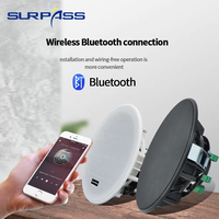BT62 Sistema de Sonido Estéreo, Altavoz de Techo con Diente Azul Activo, Inalámbrico, 2x10W, Clase D, Juego de Altavoces para Cine en Casa