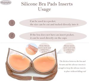 Inserti Adesivi in Silicone a Base Vegetale <span class=keywords><strong>per</strong></span> Reggiseno Push-up Invisibile, Compatibili con Costumi da Bagno a Triangolo - Product Image 5