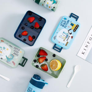 Beeman Cute Kids Lunch Box Set con botella de agua Contenedores de almacenamiento de alimentos escolares para uso doméstico en la <span class=keywords><strong>cocina</strong></span> para niños - Product Image 5