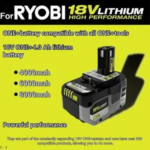 RyOBI ONE + 고성능 리튬 배터리 18V 낮은자가 방전, 모든 ONE + 툴에 적합 P104 P107 P108 RB18L50 RBL20 - Product Image 2