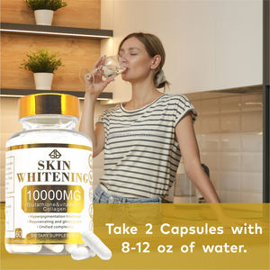 Complément alimentaire extra fort 10000 mg de L-glutathion, collagène et vitamine C, éclaircissant pour la peau, antioxydant pour femmes, 60 capsules - Product Image 4