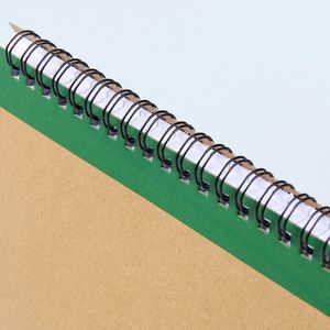 Cuaderno Espiral Kraft Vintage Personalizado con Lazo para Bolígrafo, Cubierta con Bloques de Color, Páginas Reutilizables con Líneas, Regalos Promocionales para la Escuela y la Oficina - Product Image 4