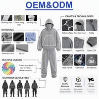 Op maat gemaakte zip-up trainingspak met reflecterend design, gestikte piping, tweedelig set met balaclava hoodie en joggingbroek, dameskleding