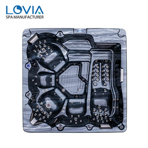 Bain à remous de luxe pour 5 personnes, jacuzzi extérieur, hydrothérapie, bain à remous avec siège lounge, massage, bain à remous - Product Image 2