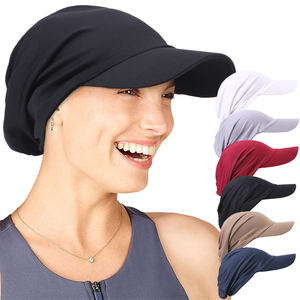 Prix d'usine – <span class=keywords><strong>Turban</strong></span> hijab musulman pour <span class=keywords><strong>femme</strong></span> avec casquette de baseball, foulard pare-soleil extérieur, couleur unie, en polyester élastique - Product Image 1
