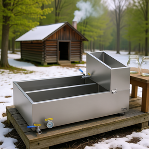 Evaporador de jarabe de arce de acero inoxidable de 35 galones, diseño plano, 2 válvulas, para uso en exteriores - Product Image 2