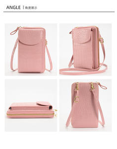 Bolso bandolera pequeño de cuero para teléfono para mujer, bolso cruzado para móvil con billetera para S24 S25 Iphone 12 13 14 15 Pro <span class=keywords><strong>Max</strong></span> - Product Image 2