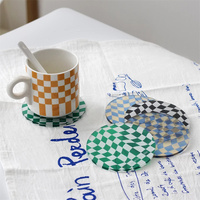 Vente en gros Cadeau verre transparent Placements ronds Tampons de café Tasse en acrylique Sous-verres pour table à manger