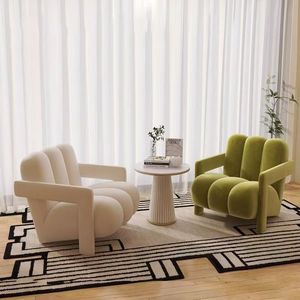 <strong>Vintage</strong> Modern Style Single Armrest Armchair for Home Living Room Leisure <strong>Chair</strong> with Fabric Backrest Panel <strong>Wood</strong> - Product Image 5