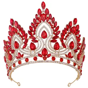Fashion Quinceanera mahkota kontes mahkota mahkota kristal mahkota Ratu Perak Tiara putri untuk pernikahan wanita